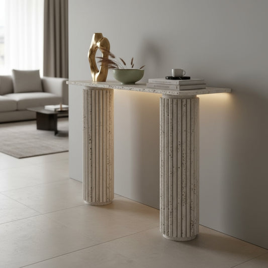 Travertine Consoles