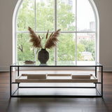 Table Basse En Travertin Et Verre