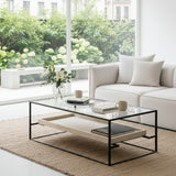 Table Basse En Travertin Et Verre