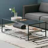Table Basse En Travertin Et Verre