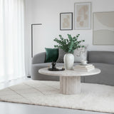Table Basse En Travertin Rond Pied Bardage