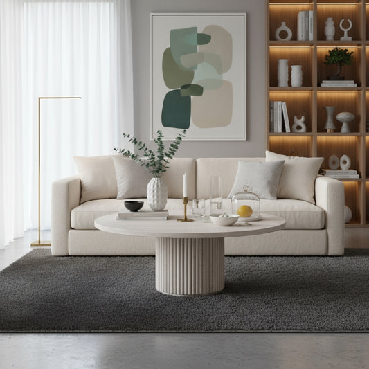 Ovall Travertine Coffee Table