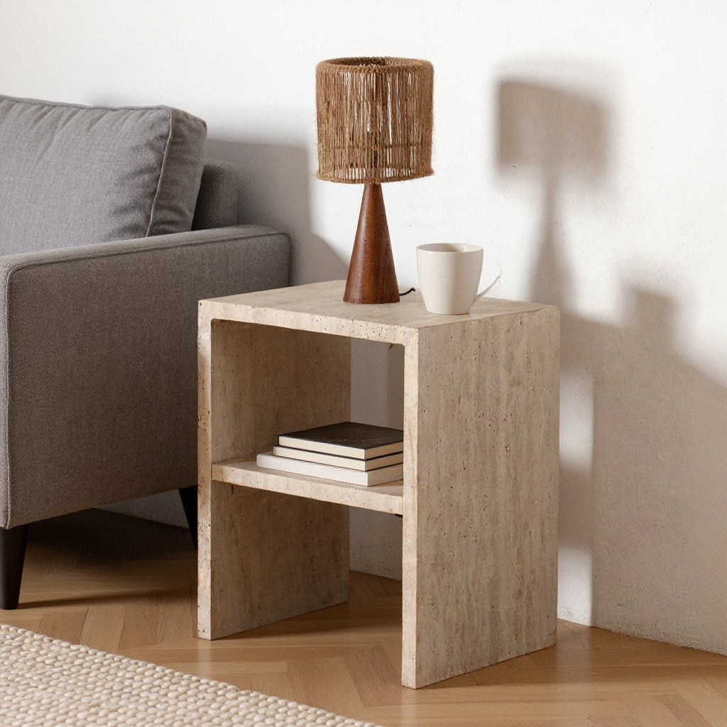 Table D'appoint Rectangulaire En Travertin