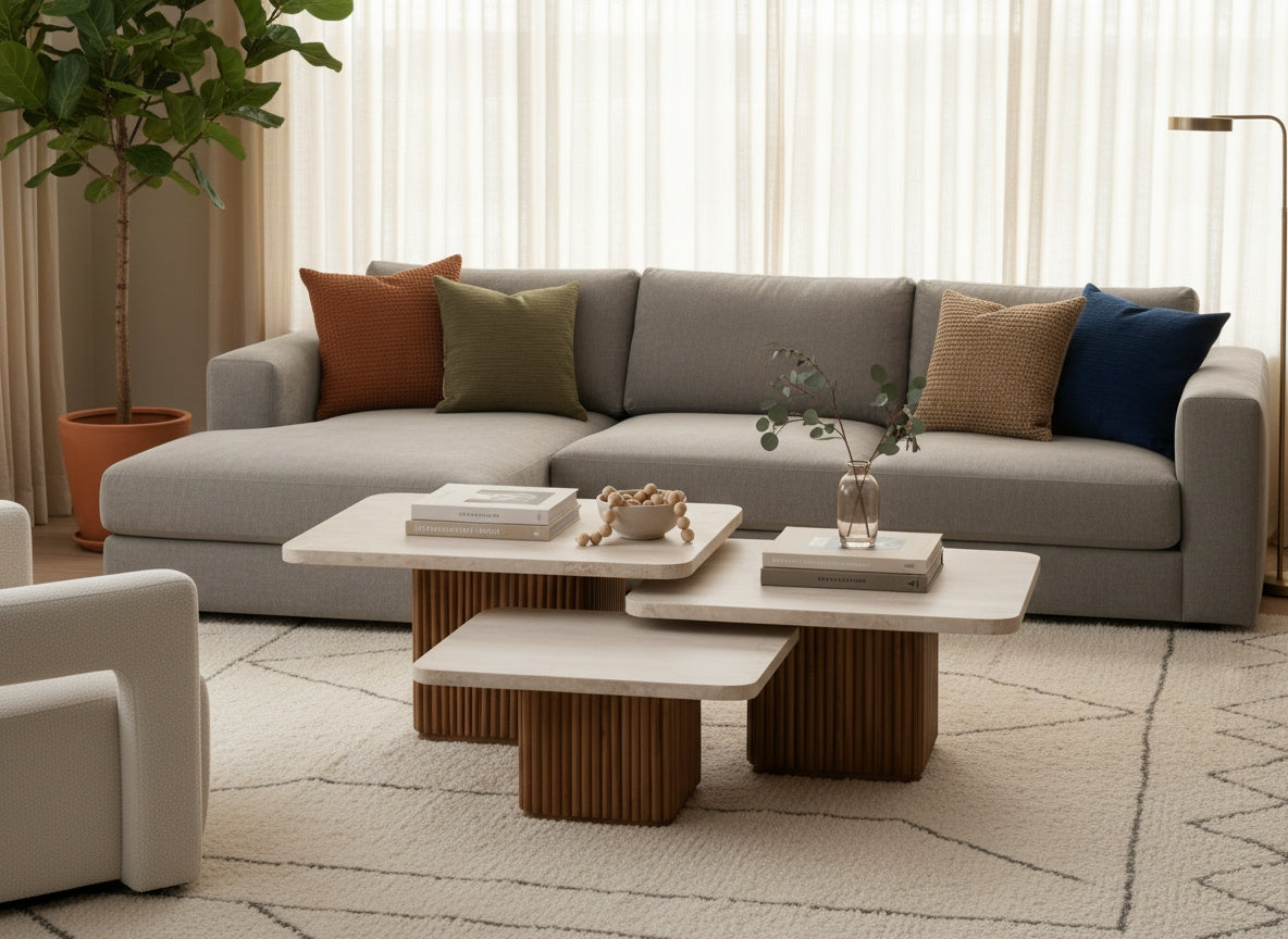 Ovall Travertine Coffee Table