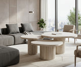 Trio De Tables Basses En Travertin