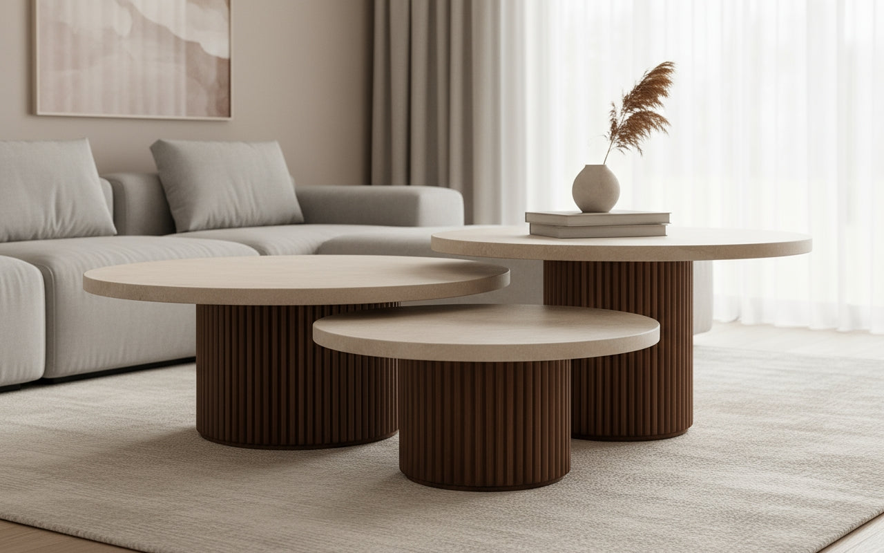 Ovall Travertine Coffee Table