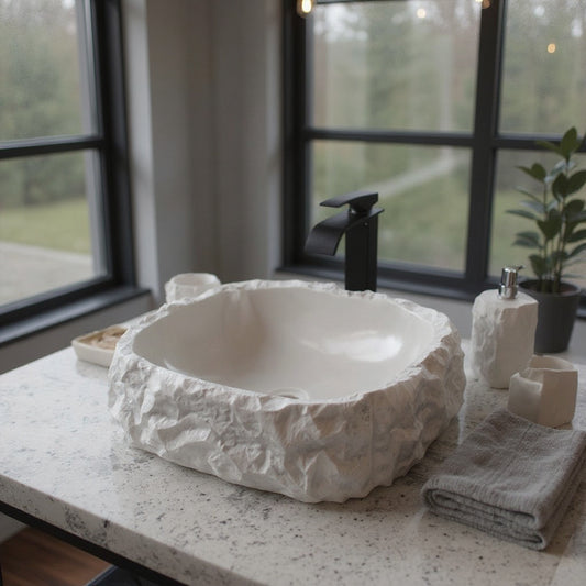 Natural Carrara white marble sink