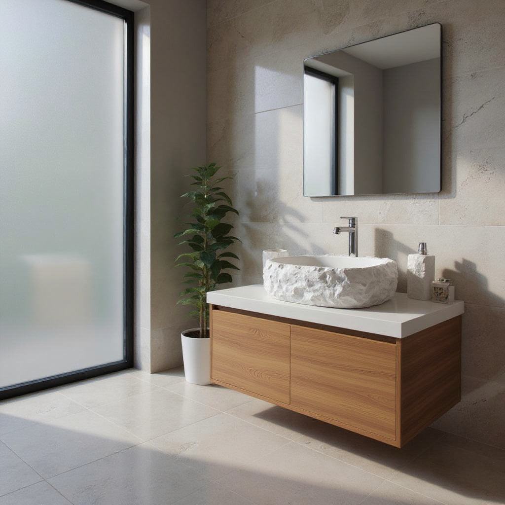 Natural Carrara white marble sink
